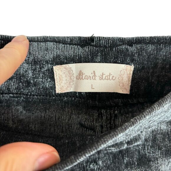 Altar'd State Creighton Teal Gray Corduroy Fitted Flare Pants Women's Large - Picture 6 of 8